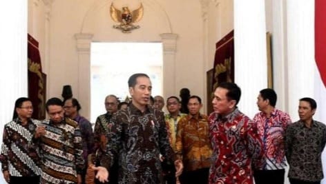 Laga Pramusim Piala Presiden 2022 Segera Bergulir, Presiden Dijadwalkan Hadir Presiden Jokowi saat menerima Pengurus PSSI. (Ist)