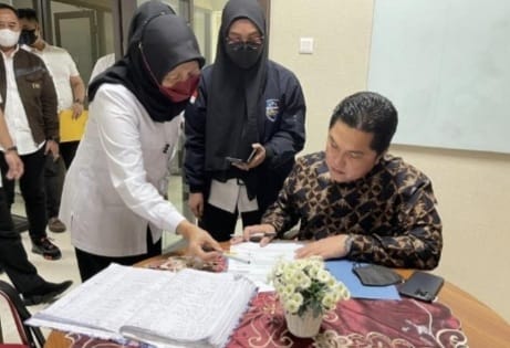 Erick Thohir saat mendatangi Bareskrim Mabes Polri. (Ist)