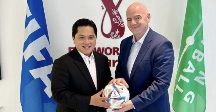 Menteri Erick Thohir dan Presiden FIFA Giani Infantino. (Ist)