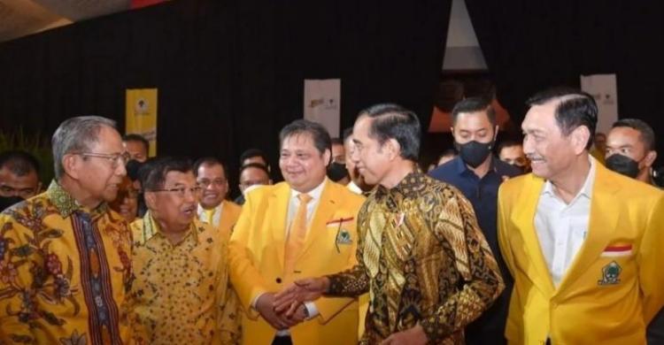 Presiden Jokowi saat menghadiri HUT Golkar ke 58. (Foto : Setpres)