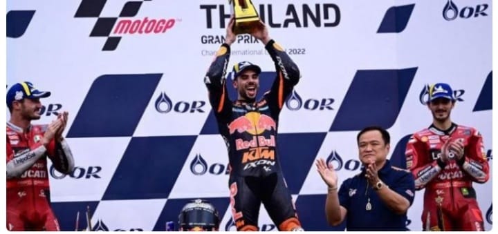 Pembalap Red Bull KTM Miquel Oliveira berhasil menjuarai MotoGP Thailand. (Ist)