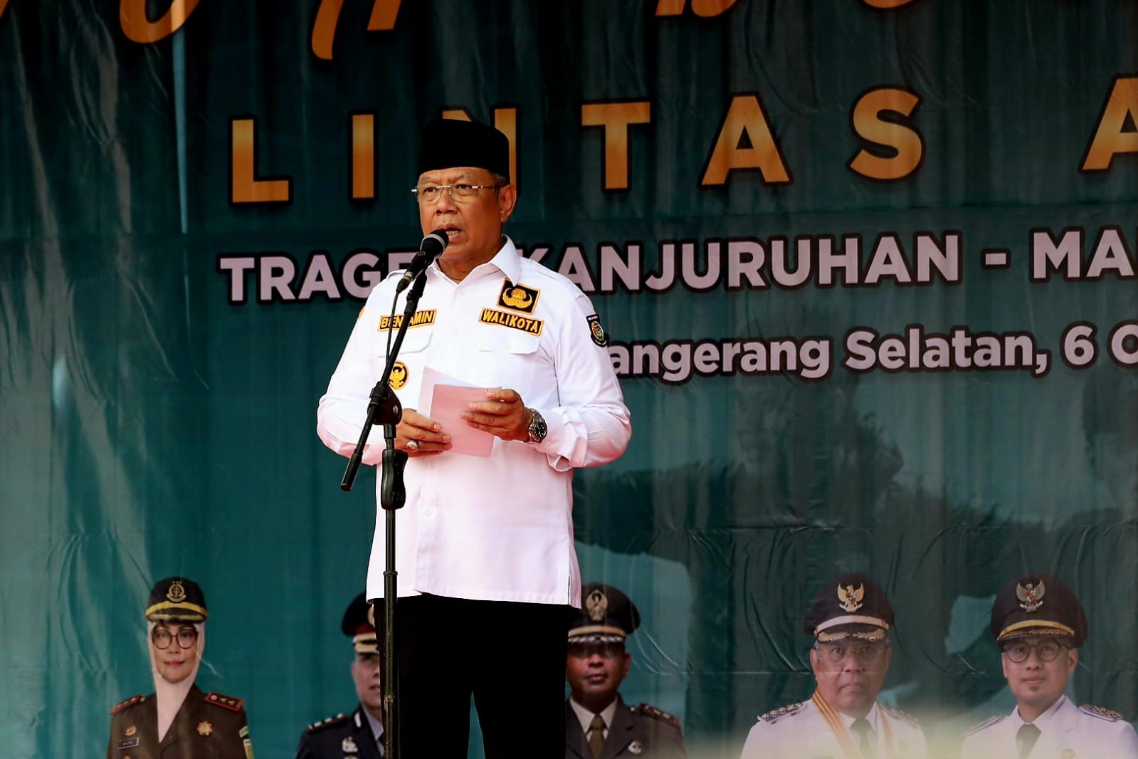 Doa bersama dilaksanakan di Lapangan Cilenggang, Serpong, Tangsel, Kamis (6/10/2022). (tangselpos.id/rmn)