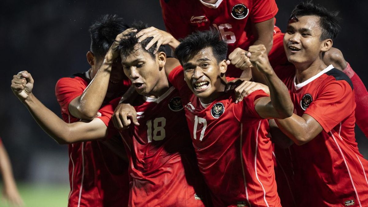 Erick Bangga, Jokowi Sebut Timnas U-22 Punya Mental Pemenang Selebrasi Garuda Muda Indonesia usai mengalahkan Voetnam 3-2. Foto : Ist