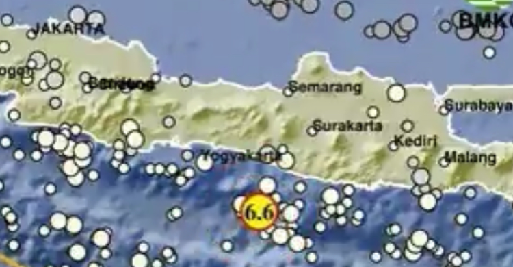 Gempa M6,6 Getarkan Bantul, Tidak Berpotensi Tsunami Foto : Ist