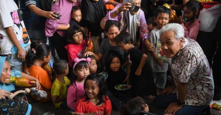 Capres Gabjar Pranowo saat berada di Pademangan, Jakarta Utara. Foto : Ist