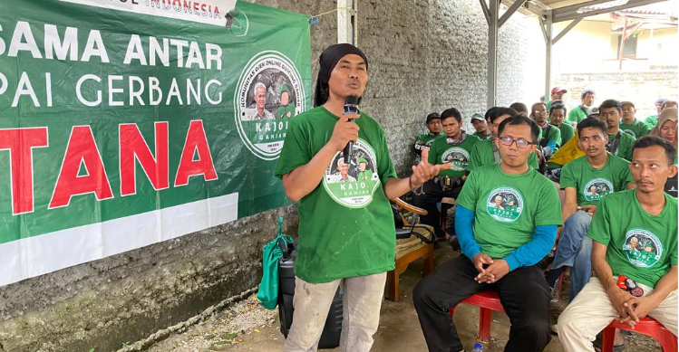 Ojol Serang membuat Posko Pemenangan Capres Ganjal Pranowo di Kota Serang. Foto : Ist