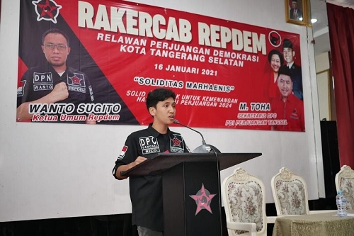 Ketua DPC Repdem Tangsel, Rico Marleve,  meyakinion Bakal Calon Presiden (Bacalpres) Ganjar Pranowo mendapatkan banyak dukungan anak muda di Kota Tangsel.(dra)