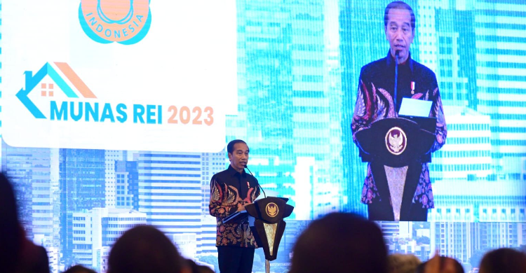 Presiden Jokowi pada acara Munas REI. Foto : Setpres