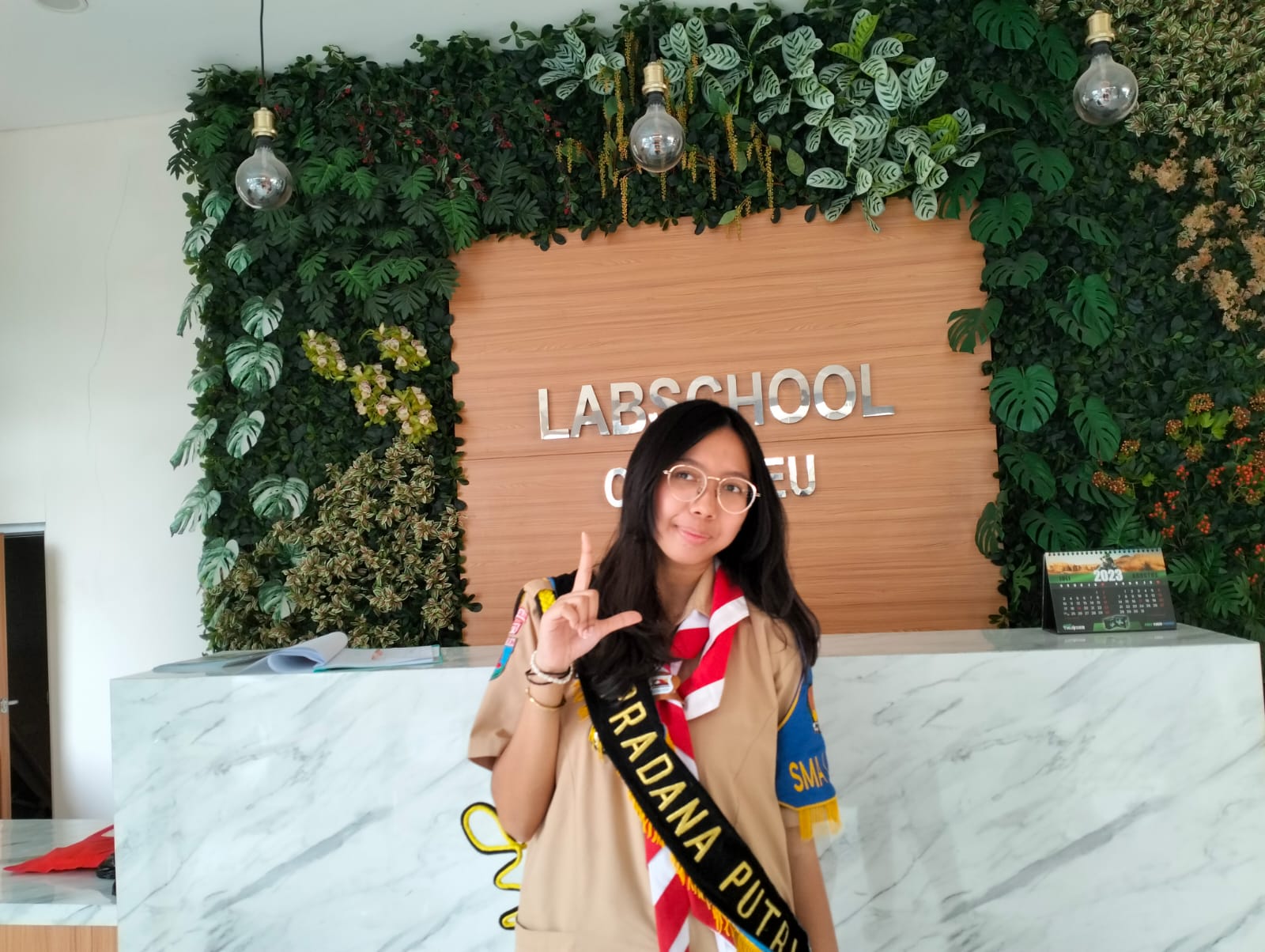 Rayya siswi asal Labschool Cirendeu mengikuti Jambore di Korea Selatan. (Ist)