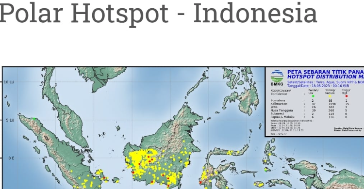 Titik kebakaran hutan di Indonesia. Foto : Ist