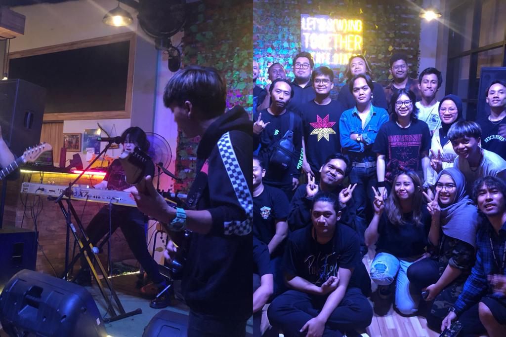 Komunitas musik dari Tangerang Selatan (Tangsel) Breakdown gelar mini konser atau gigs pada Sabtu, (2/9).(dra)