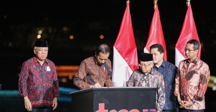 Presiden Jokowi pada peresmian renovasi TMII. Foto : Setpres