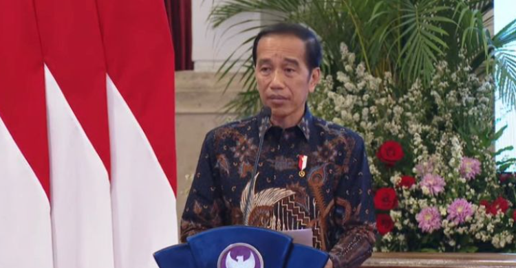 Sambutan Presiden Jokowi pada pembukasn Konggres PWI ke XXV di Istana Kepresidenan. Foto : Setpres