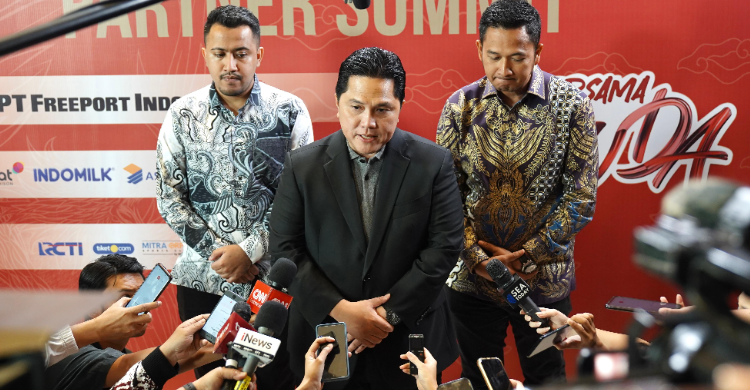 Ketum PSSI Etick Thohir saat memberikan konferensi pers. Foto ; Ist