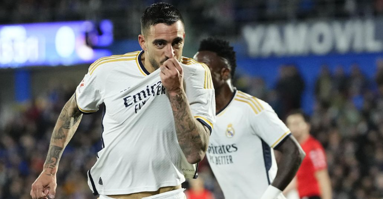 Selebrasi Joselu pencetak 2 gol Real Madrid. Foto : Ist