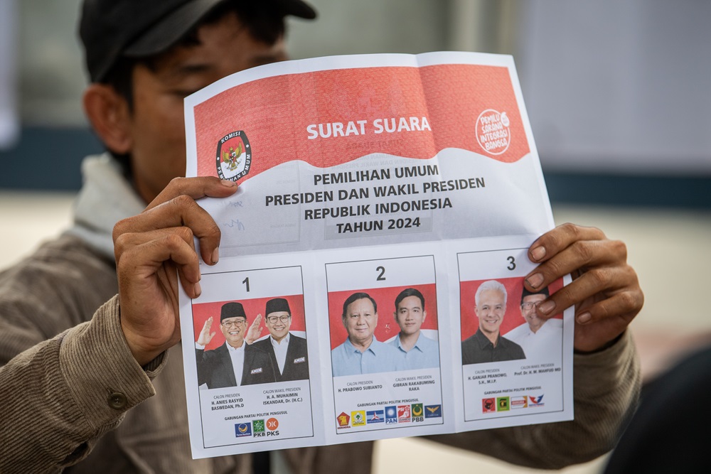 Surat suara Pilpres 2024. Foto : Ist