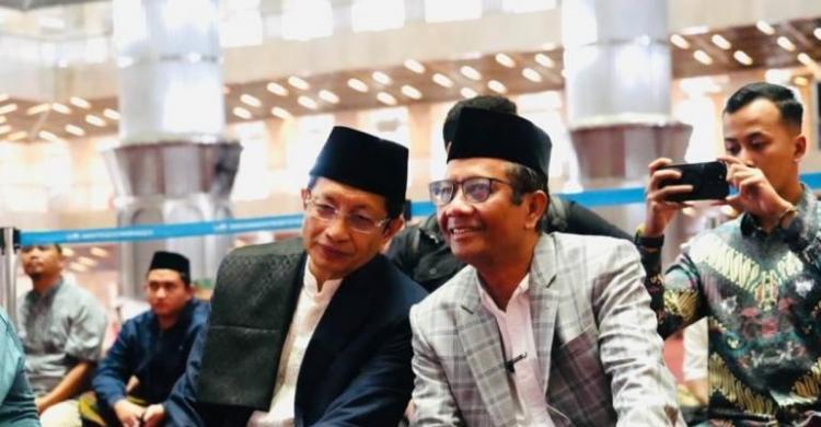 Mahfud MD saat peringatan Tahun Baru Islam di Masjid Istiqal. Foto : Ist