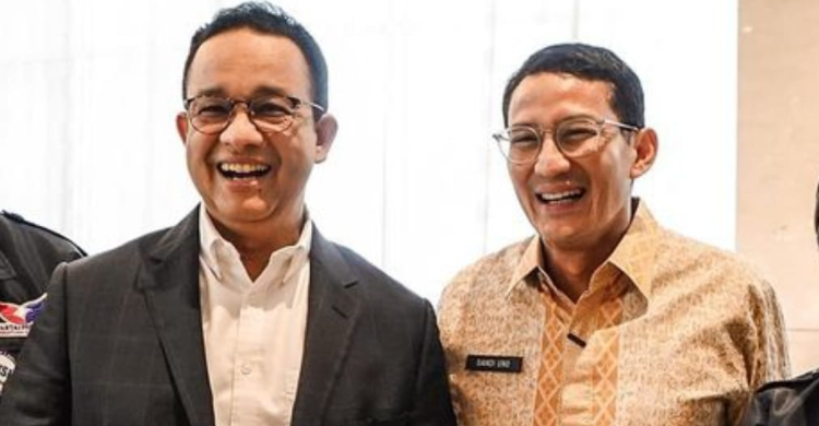 Pertemuan Anies dan Sandiaga di acara Partai Perindo. Foto : Ist