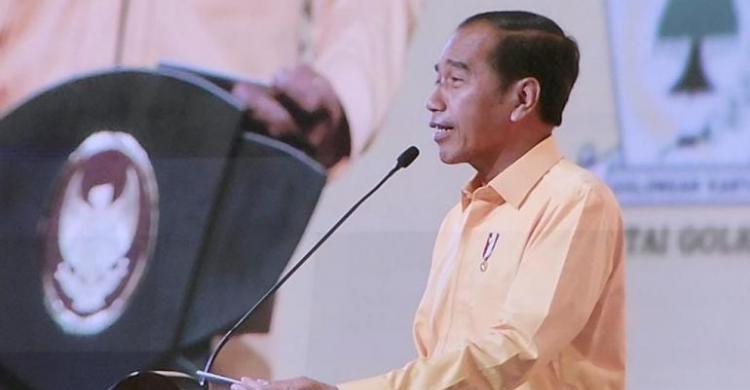 Presiden Jokowi pada acara Golkar di JHCC. Foto : Ist