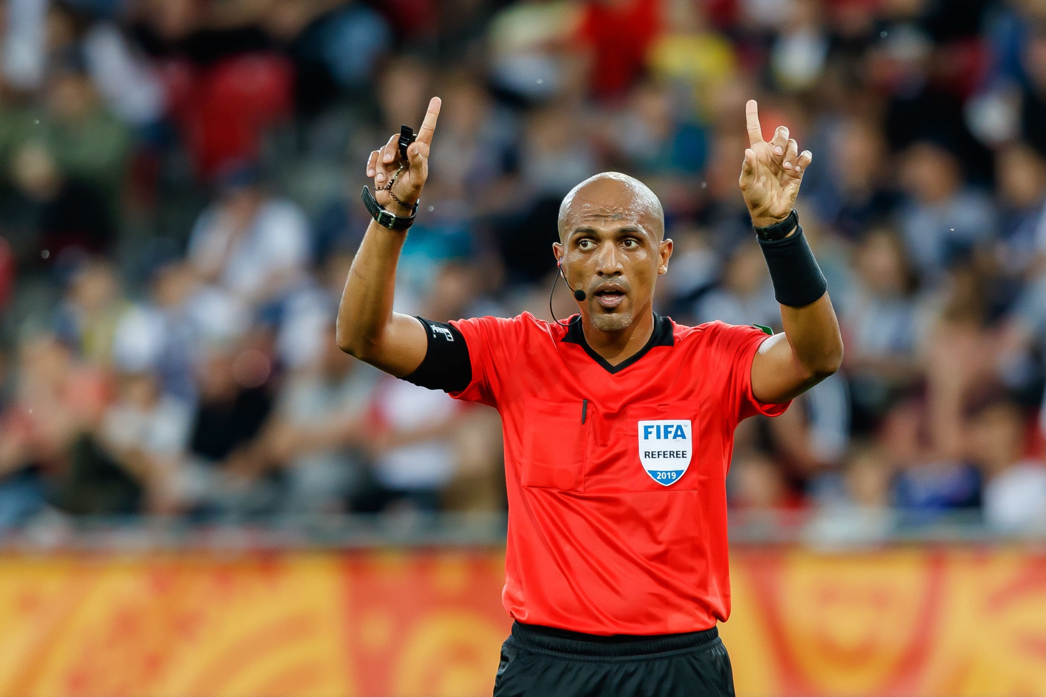 Ahmed Al-Kaf wasit pertandingan Timnas vs Bahrain. Foto : Ist