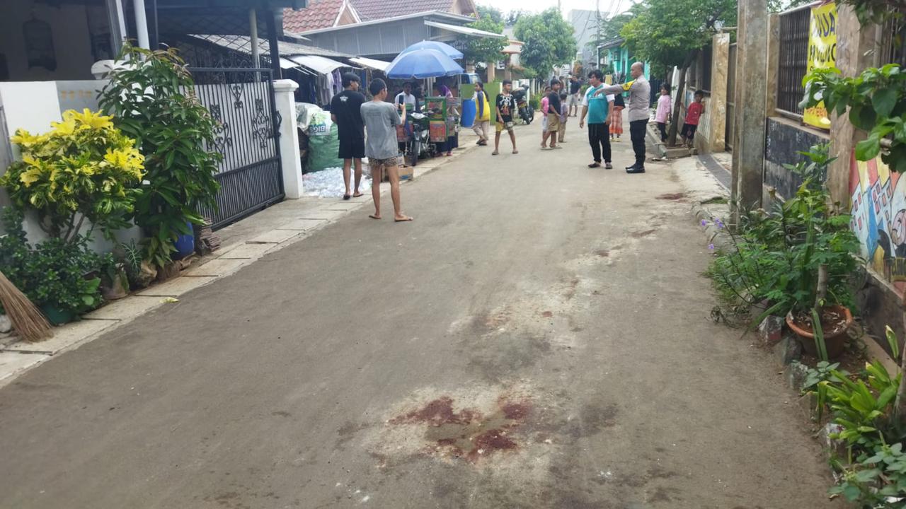 Tempat Kejadian Perkara penyerangan gangster di Kampung Dongkal, Kelurahan Pondok Jagung Timur, Kecamatan Serpong Utara.(dra)