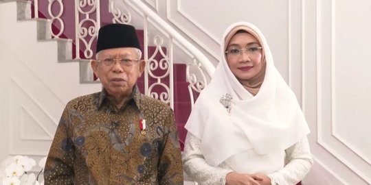 Wapres Na'ruf Amin dan Istri. Foto : Ist