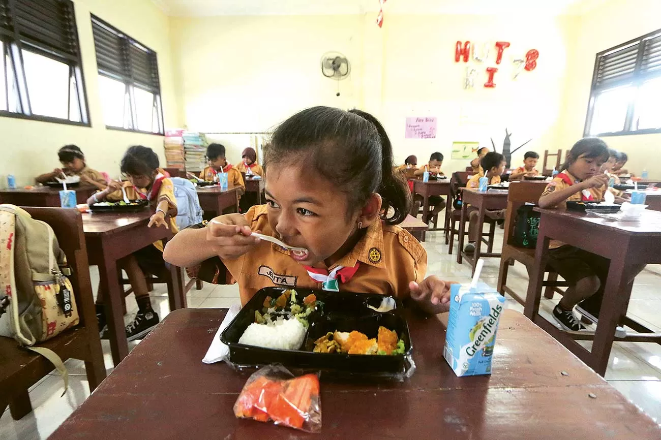 Simulasi makan bergizi di Solo. Foto : Ist