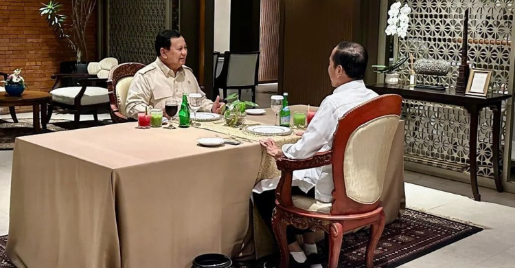 Prediden terpilih Prabowo saat makan malam bersama Presiden Jokowi. Foto : Ist