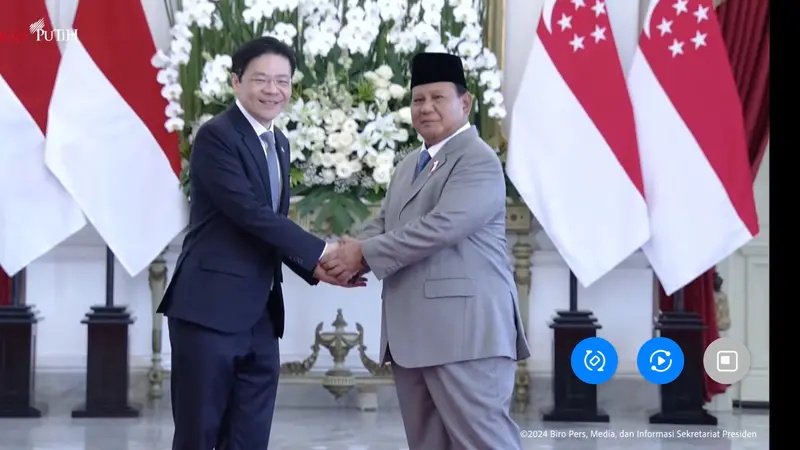 Presiden Prabowo bersama PM Singapura Lawrence Wong. Foto : Ist