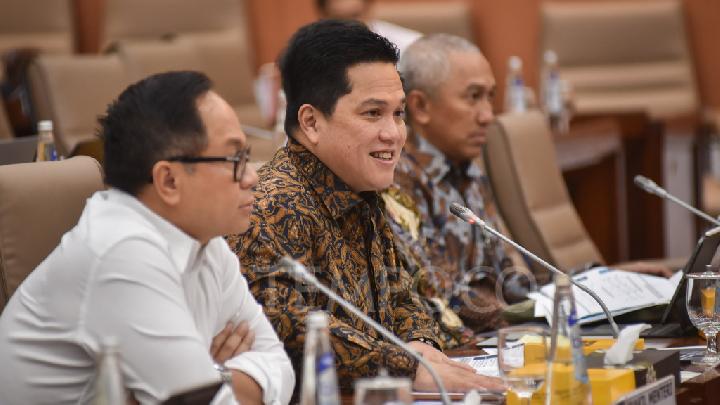 Menteri BUMN Erick Thohir saat Rapim bersama Komisi VI DPR. Foto : Ist