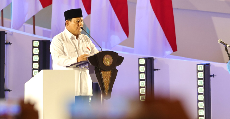 Presiden Prabowo pada acara Hari Guru Nasional.. Foto ; Ist