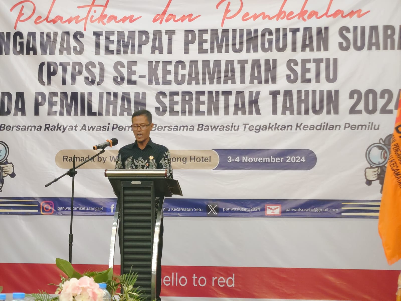 Pelantikan dan Pembekalan PTPS Kecamatan Setu Hari Kedua. (Ist)