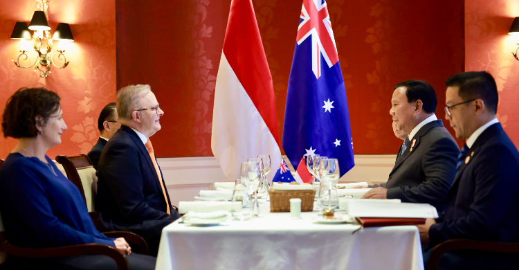 Presiden Prabowo dan PM Australia Anthony Albanese saat sarapan bersama. Foto : Ist Foto : Ist