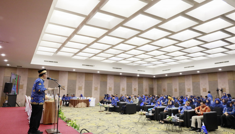 Suasana Rapat Kerja Daerah (Rakerda) Dewan Pengurus Korps Pegawai Republik Indonesia (Korpri) Kabupaten Tangerang Tahun 2024, yang berlangsung di salah satu hotel di Kecamatan Kelapa Dua pada Senin (23/12).Ist.