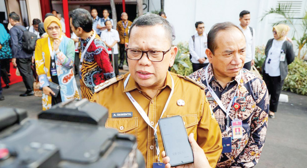 acara Musyawarah Perencanaan Pembangunan Nasional Musrembangnas bertempat di Gedung Badan Perencanaan Nasional (Bappenas), Jakarta, Senin (30/12/2024)