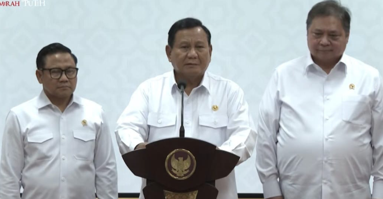 Presiden Prabowo saat konferensi pers terkait makan bergizi gratis. Foto ; Ist