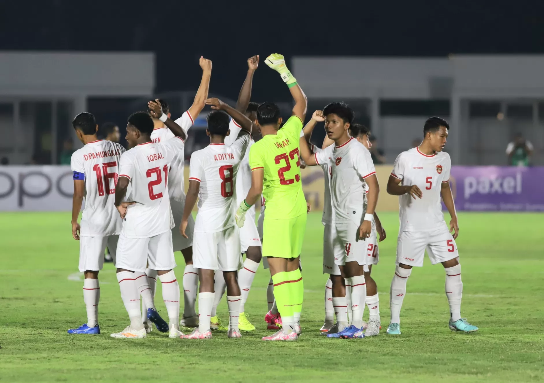 Selebrasi Timnas U-20 usai mengalahkan India 5-0. Foto : Ist