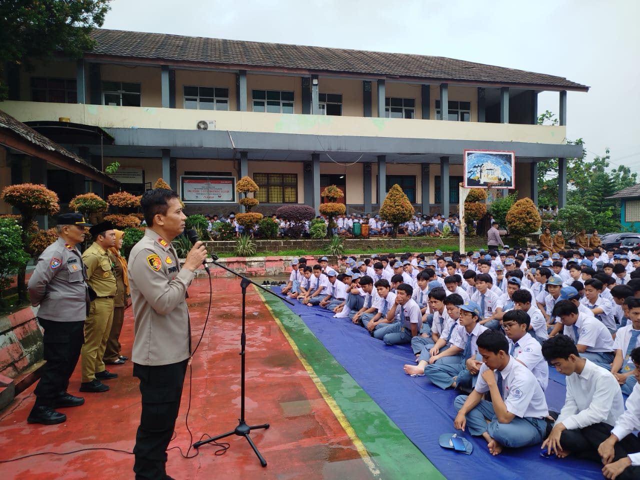 Jajaran Polsek Cisauk kembali menggelar sosialisasi Cegah Tawuran Antarpelajar (Cetar). (Ist)