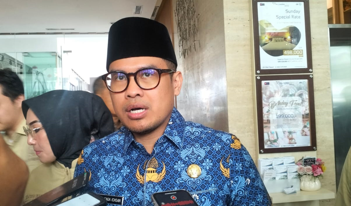 Wakil Wali Kota Tangsel, Pilar Saga Ichsan saat diwawancarai membahas retreat kepala daerah di wilayah Serpong Utara, Senin (17/2).(rmn)