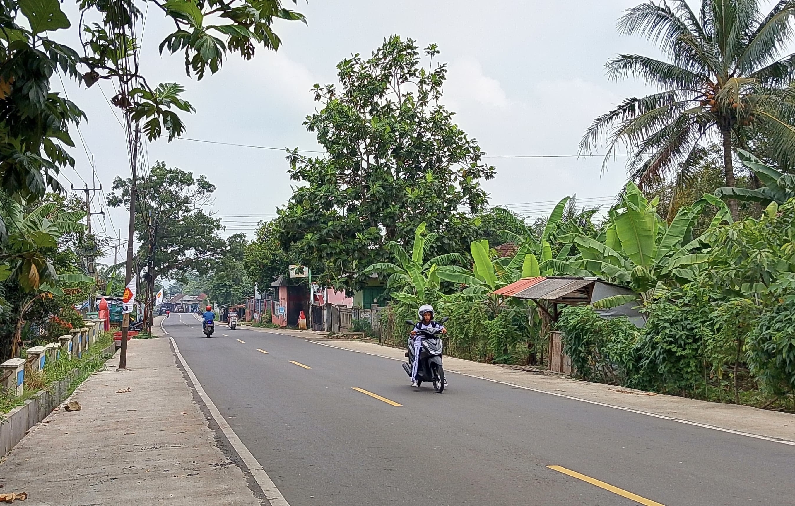 Sepanjang ruas Jalan Nasional, tepatnya di Jalan AMD Lintas Timur Pandeglang terlihat minim PJU.(pal)