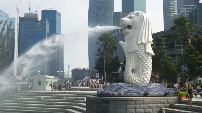 Patung Merlion Ekonik Singapura. Foto : Ist