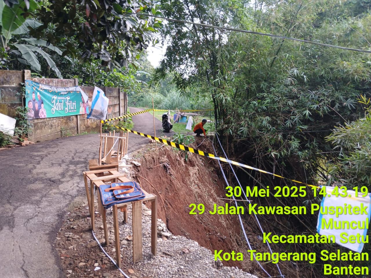 4 Lokasi di Tangsel Longsor, Sejumlah Rumah Warga Terdampak Foto ; Ist