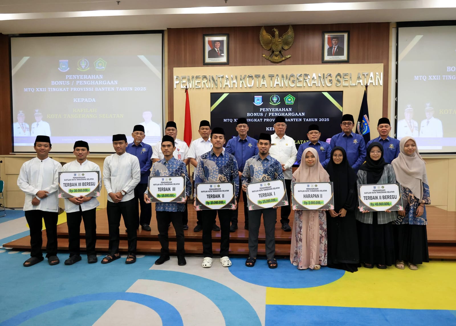 Berprestasi Di MTQ Provinsi, Kafilah Tangsel Diguyur Bonus Pemkot Tangsel gelontorkan bonus bagi kafilah berprestasi se-Tangsel, Rabu (21/5)