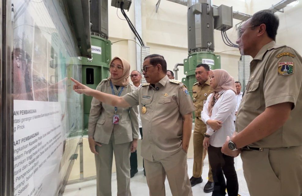 Gubernur Pram Pede Pompa Sunter C Kurangi Banjir Jakarta Utara Gubernur Pramono saat meresmikan Rumah Pompa Sunter C. Foto : Ist