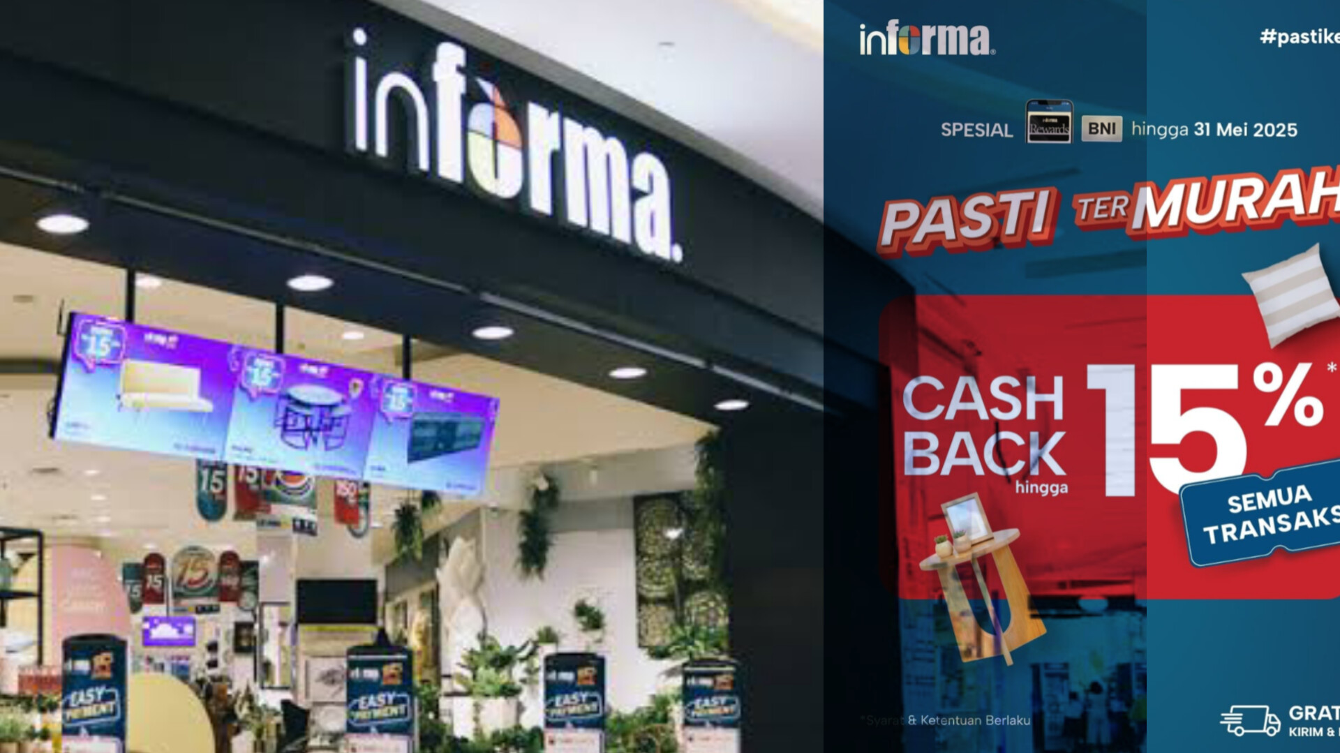 Informa Hadirkan Ekstra Diskon untuk Furnitur Hingga Aksesori Rumah Pasti Termurah ini dapat dinikmati di seluruh toko Informa hingga 25 Juni 2025. (Ist)