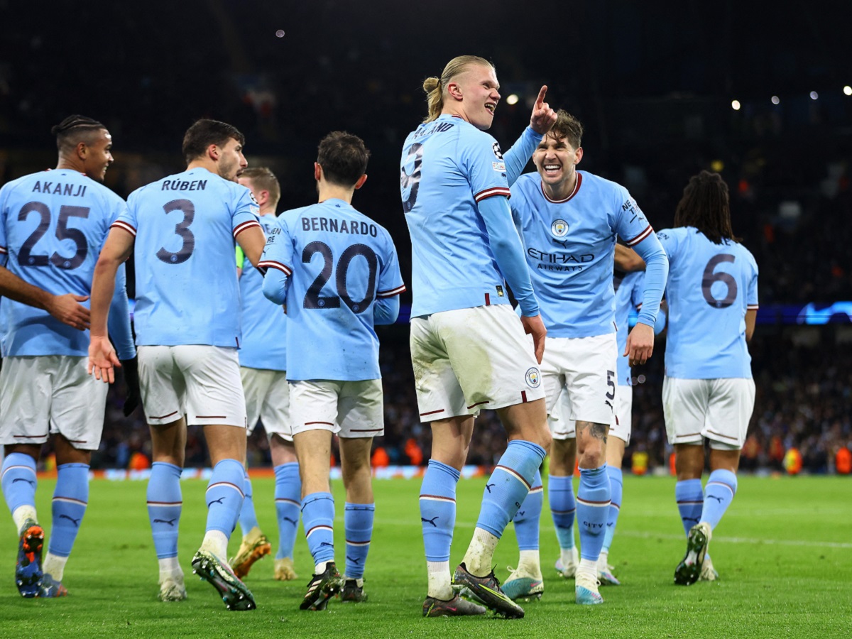 Man City Lolos Meraih Tiket Liga Champions, Crystal Palace Menang Lagi Skuad Man City. Foto : Ist