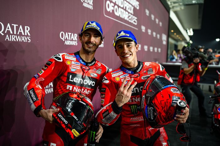 MotoGP, Beda Fasilitas Dan Gaji Marquez Dan Bagnaia Di Tim Ducati Dua andalan Ducati Marc Marquez dan Francesco Bagnaia. Foto : Ist