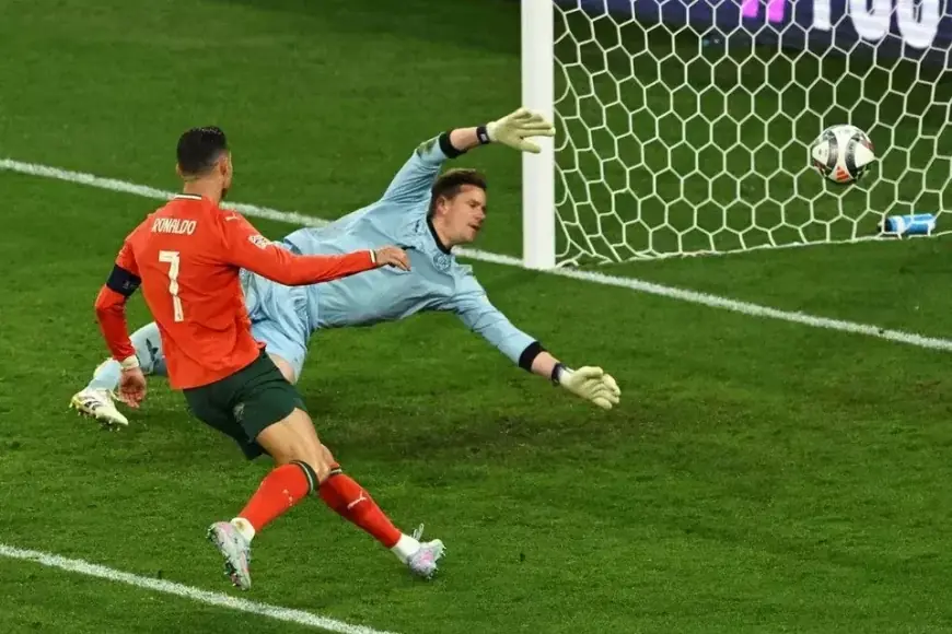 Final UEFA Nations League 2025, Siapa Yang Terbaik Portugal vs Spanyol Bomber Portugal Ronaldo saat menjebol gawang Jerman. Foto : Ist