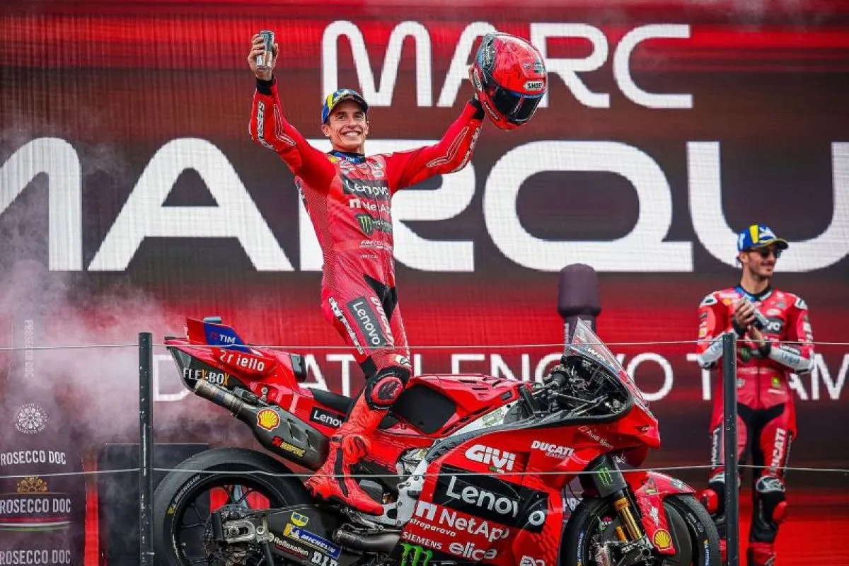 Marc Marquez menjadi juara di Moto GP Belanda 2025. Foto