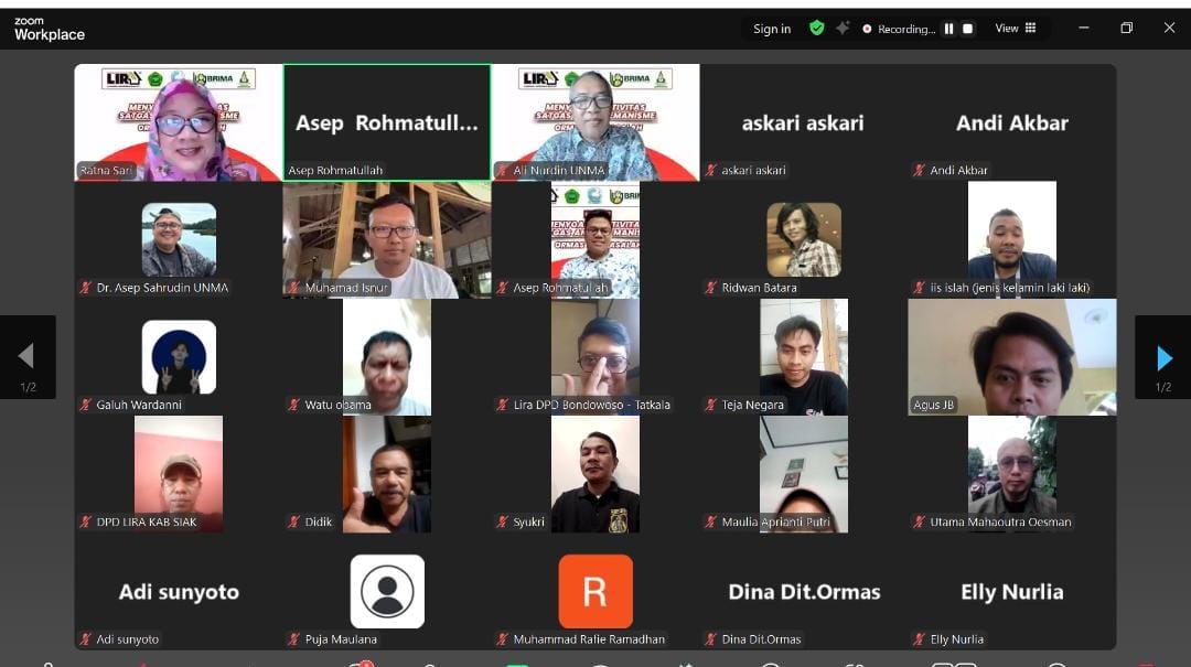 Webinar melalui zoom meeting yang bertajuk “Menyoal Efektivitas Satgas Anti Premanisme dan Ormas Bermasalah,” Jumat (27/6/2025). (Ist)
